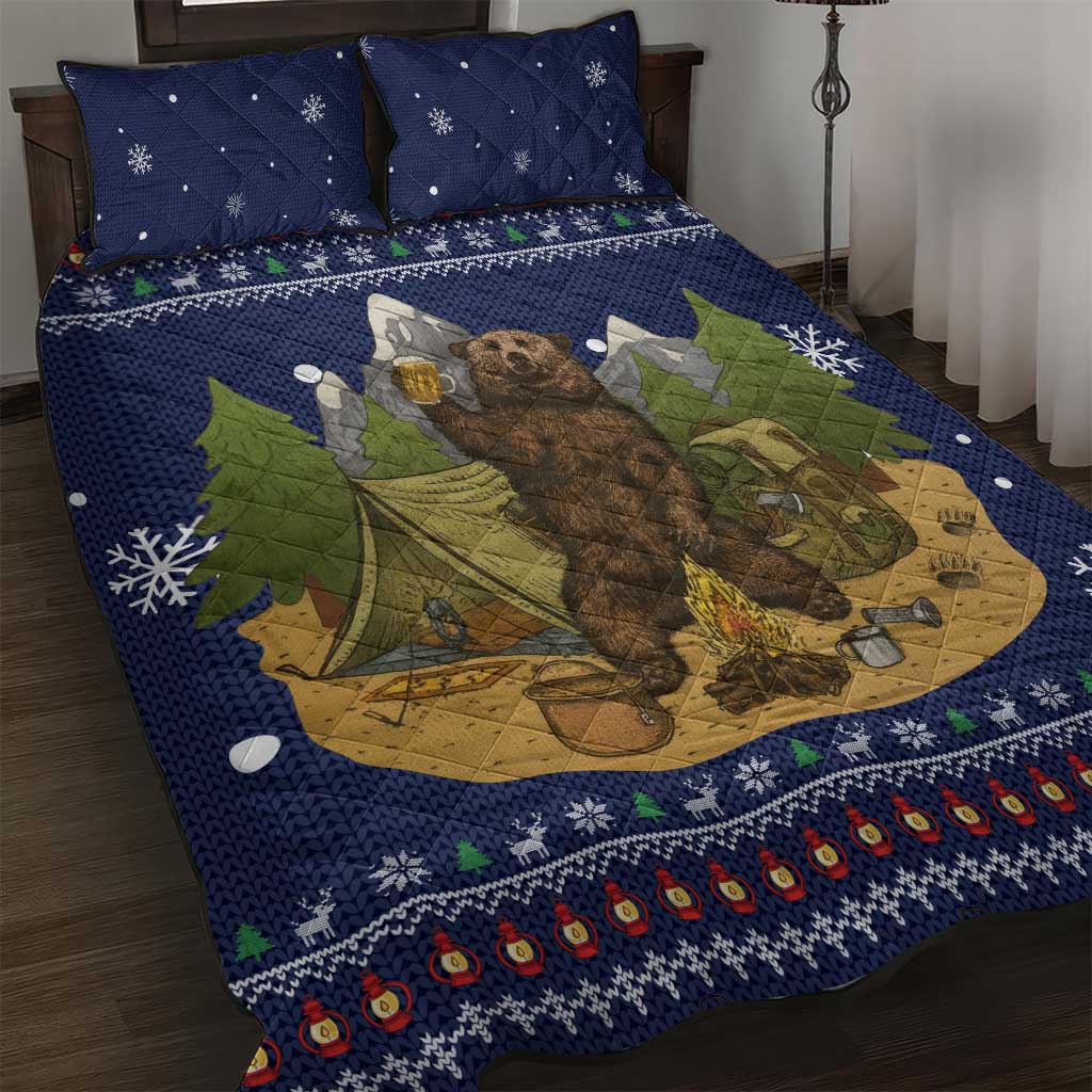 Camping I Hate People Christmas Quilt Bed Set Xmas Holiday Patterns - Wonder Print Shop