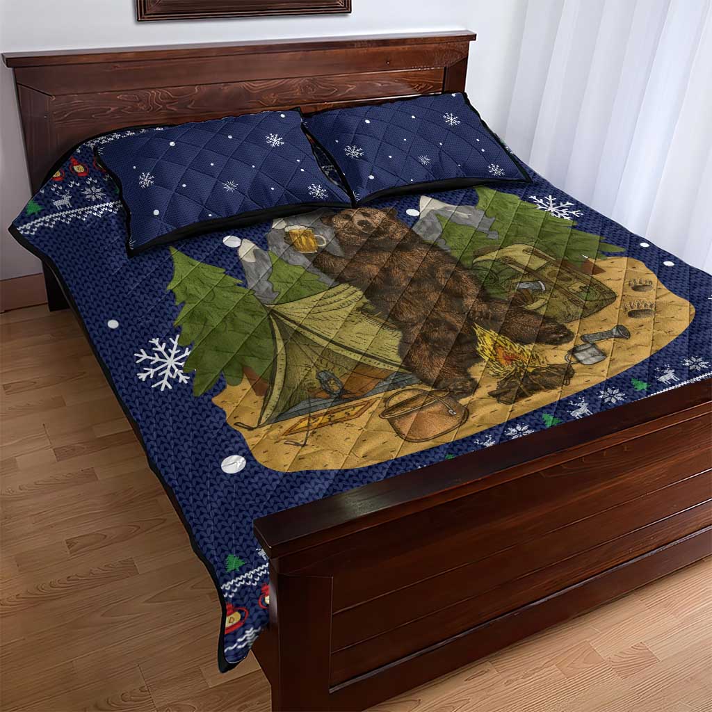 Camping I Hate People Christmas Quilt Bed Set Xmas Holiday Patterns - Wonder Print Shop
