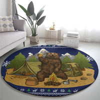 Camping I Hate People Christmas Round Carpet Xmas Holiday Patterns - Wonder Print Shop
