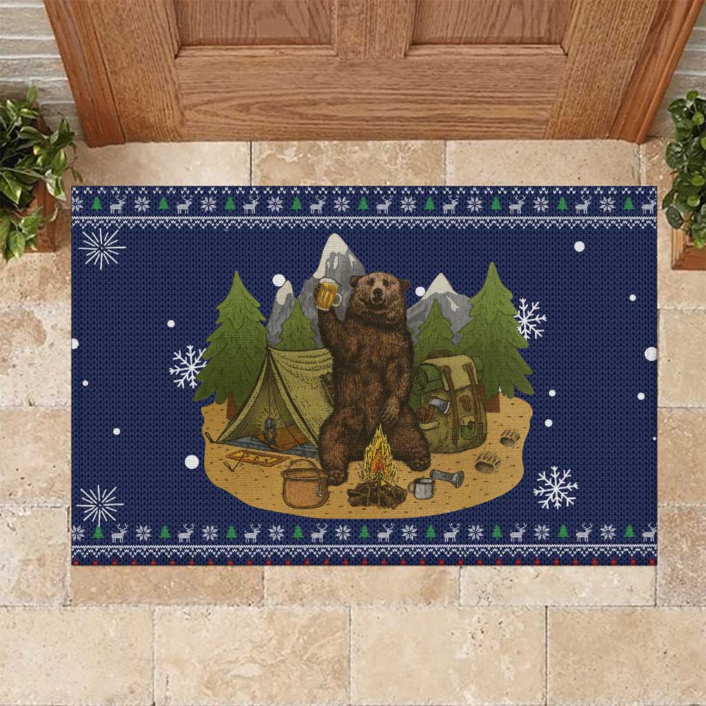 Camping I Hate People Christmas Rubber Doormat Xmas Holiday Patterns - Wonder Print Shop