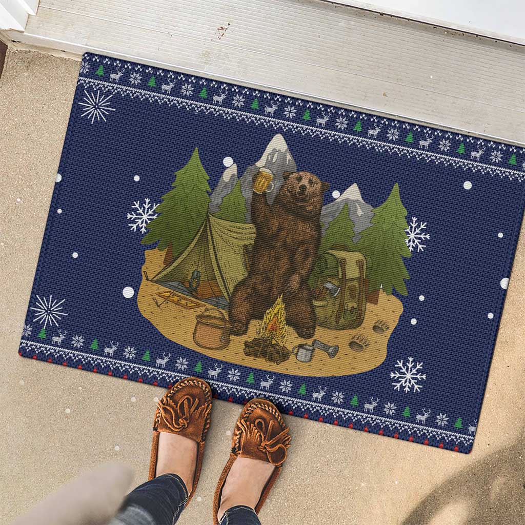 Camping I Hate People Christmas Rubber Doormat Xmas Holiday Patterns - Wonder Print Shop