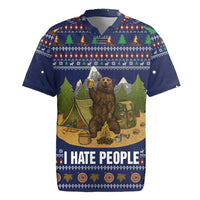 Camping I Hate People Christmas Rugby Jersey Xmas Holiday Patterns - Wonder Print Shop