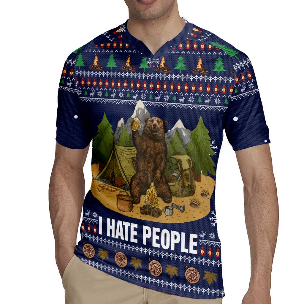 Camping I Hate People Christmas Rugby Jersey Xmas Holiday Patterns - Wonder Print Shop