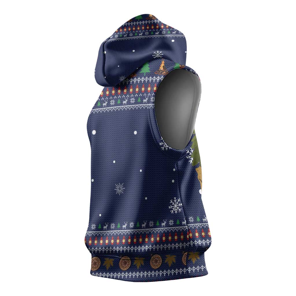 Camping I Hate People Christmas Sleeveless Hoodie Xmas Holiday Patterns - Wonder Print Shop