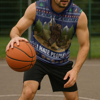 Camping I Hate People Christmas Sleeveless Hoodie Xmas Holiday Patterns - Wonder Print Shop