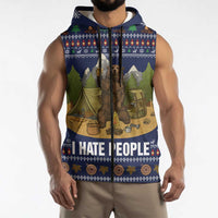 Camping I Hate People Christmas Sleeveless Zip Hoodie Xmas Holiday Patterns - Wonder Print Shop