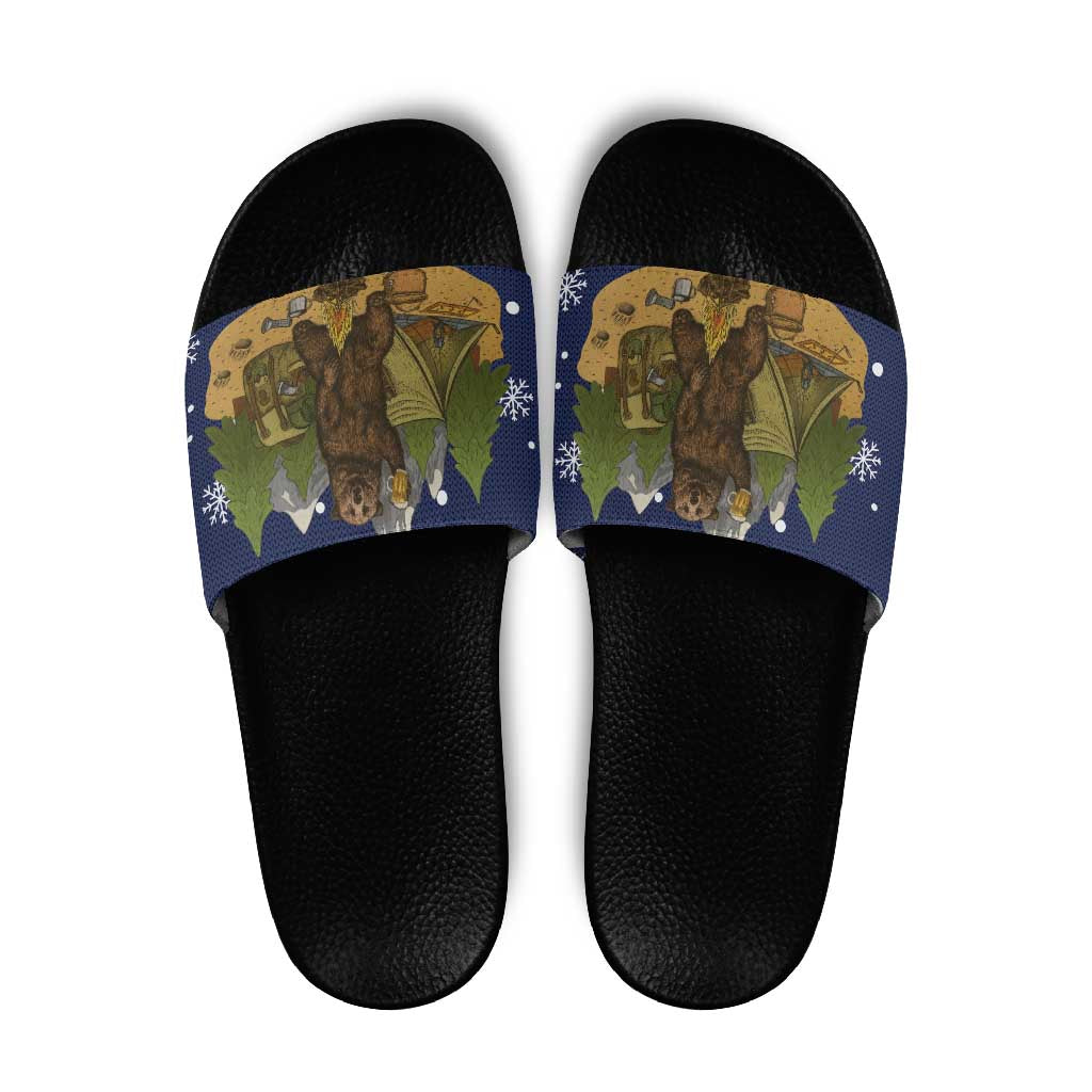 Camping I Hate People Christmas Slide Sandals Xmas Holiday Patterns - Wonder Print Shop