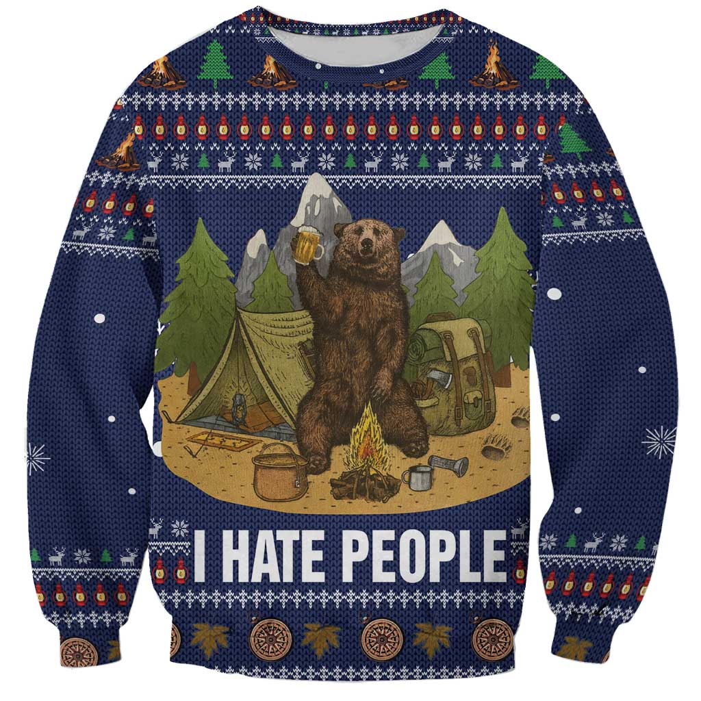 Camping I Hate People Christmas Sweatshirt Xmas Holiday Patterns - Wonder Print Shop