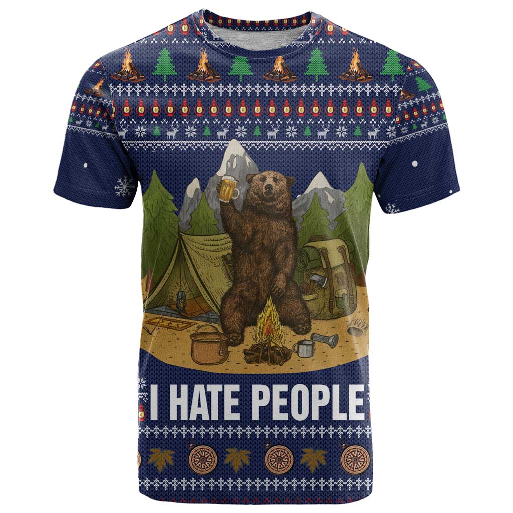 Camping I Hate People Christmas T Shirt Xmas Holiday Patterns - Wonder Print Shop