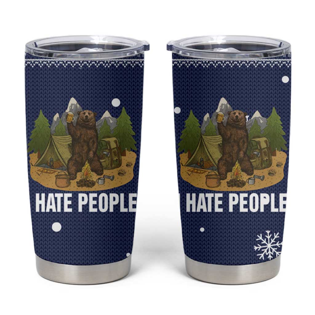 Camping I Hate People Christmas Tumbler Cup Xmas Holiday Patterns - Wonder Print Shop