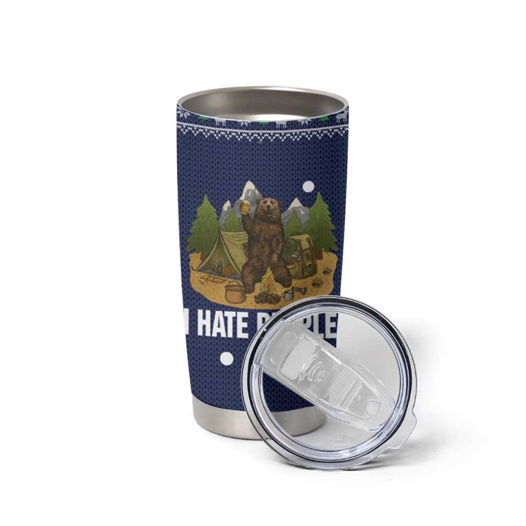 Camping I Hate People Christmas Tumbler Cup Xmas Holiday Patterns - Wonder Print Shop
