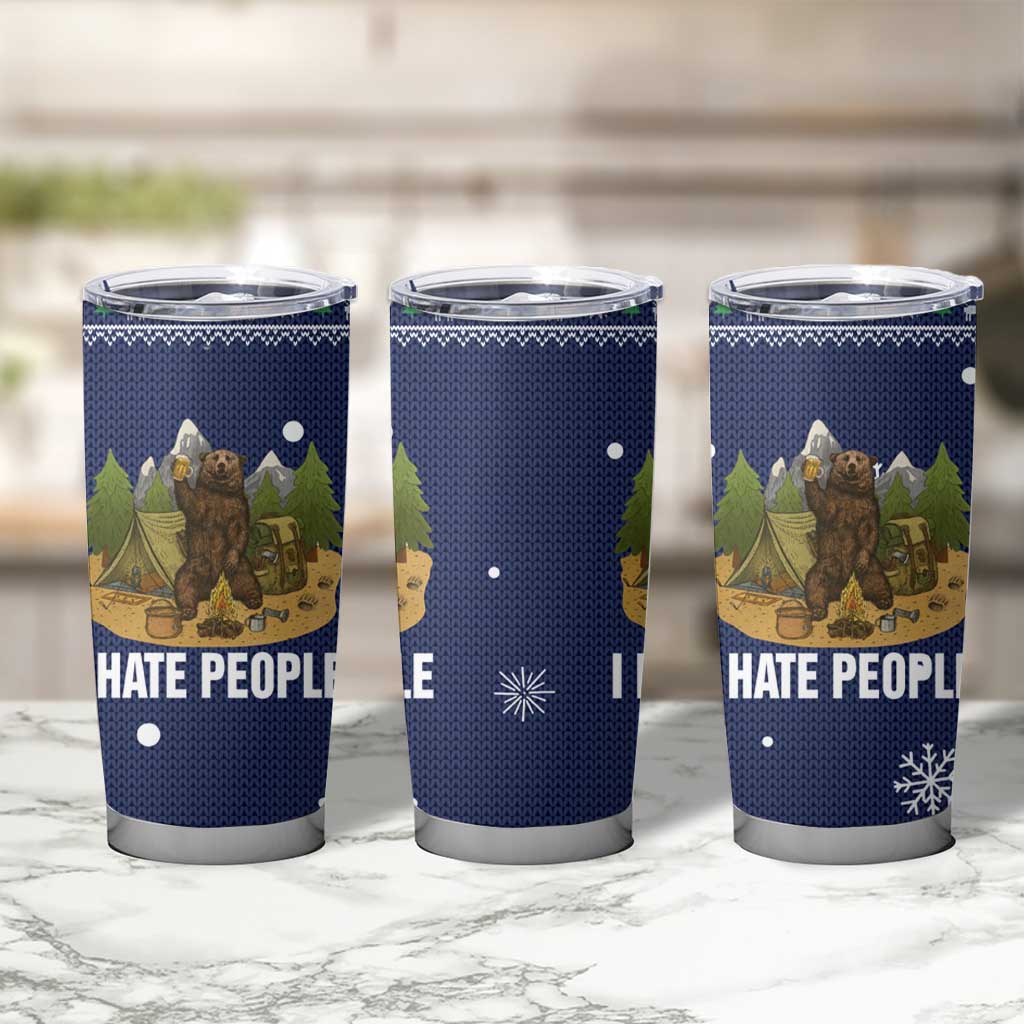 Camping I Hate People Christmas Tumbler Cup Xmas Holiday Patterns - Wonder Print Shop