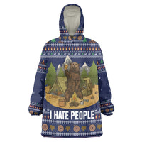 Camping I Hate People Christmas Wearable Blanket Hoodie Xmas Holiday Patterns - Wonder Print Shop