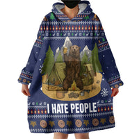 Camping I Hate People Christmas Wearable Blanket Hoodie Xmas Holiday Patterns - Wonder Print Shop