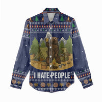 Camping I Hate People Christmas Women Casual Shirt Xmas Holiday Patterns - Wonder Print Shop