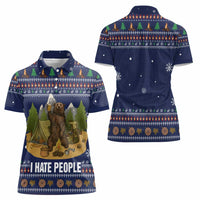 Camping I Hate People Christmas Women Polo Shirt Xmas Holiday Patterns - Wonder Print Shop
