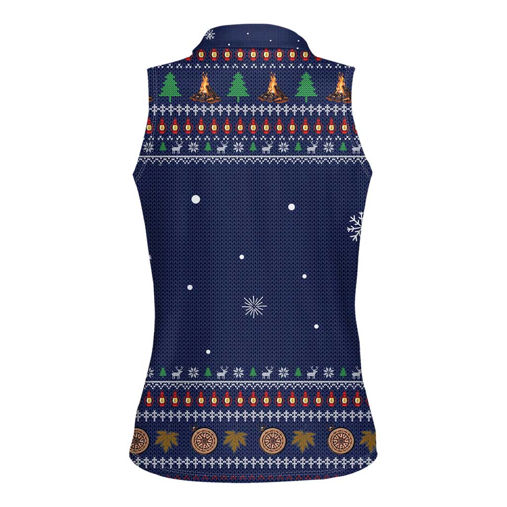 Camping I Hate People Christmas Women Sleeveless Polo Shirt Xmas Holiday Patterns - Wonder Print Shop