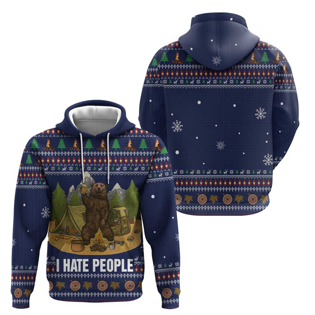 Camping I Hate People Christmas Zip Hoodie Xmas Holiday Patterns - Wonder Print Shop