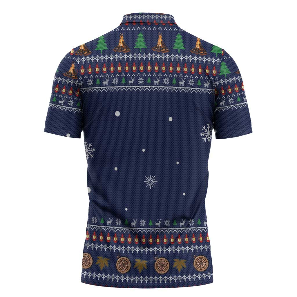 Camping I Hate People Christmas Zipper Polo Shirt Xmas Holiday Patterns - Wonder Print Shop