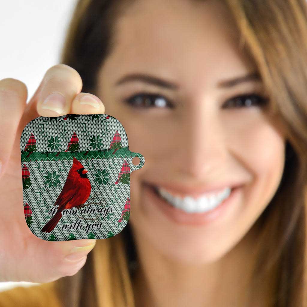 Cardinal I am Always With You Christmas AirPods Case Xmas Holiday Patterns - Wonder Print Shop