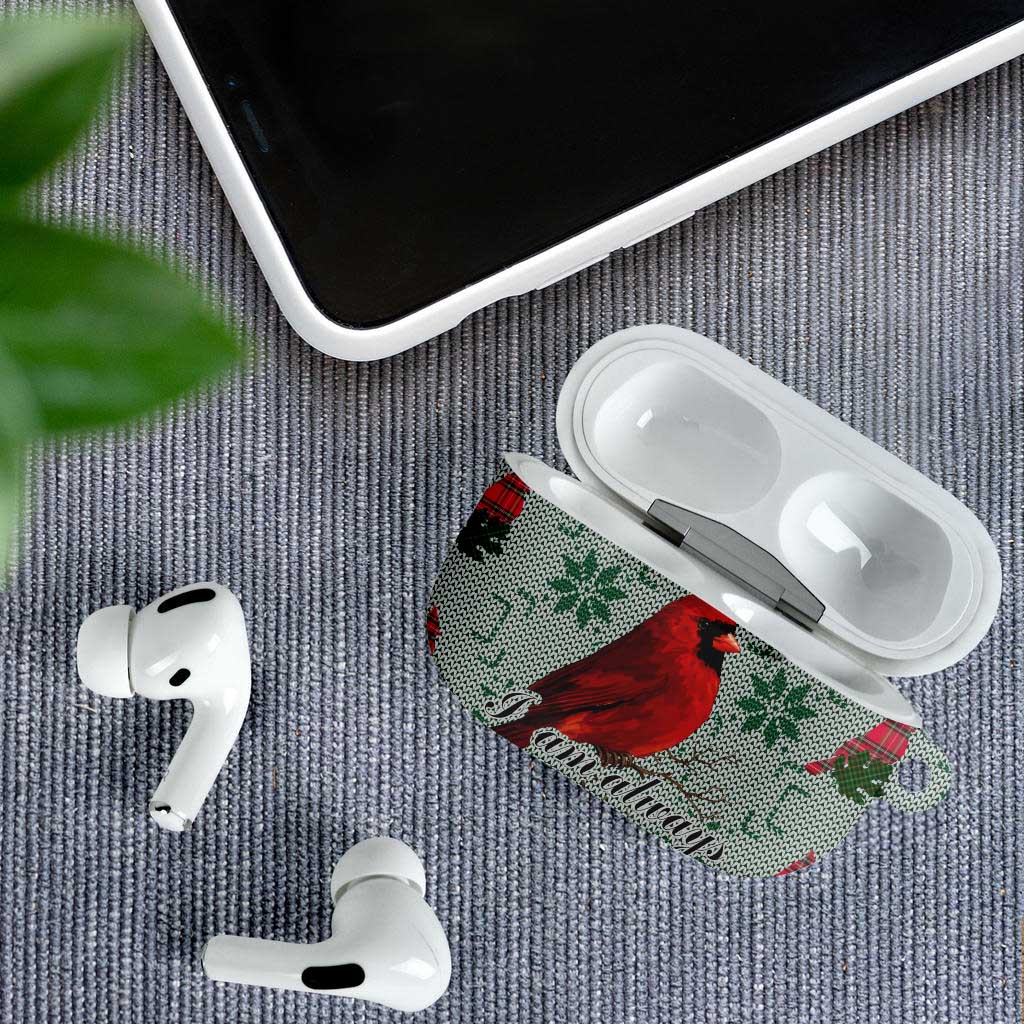 Cardinal I am Always With You Christmas AirPods Case Xmas Holiday Patterns - Wonder Print Shop