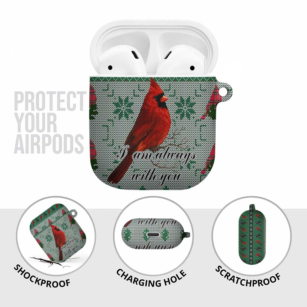 Cardinal I am Always With You Christmas AirPods Case Xmas Holiday Patterns - Wonder Print Shop