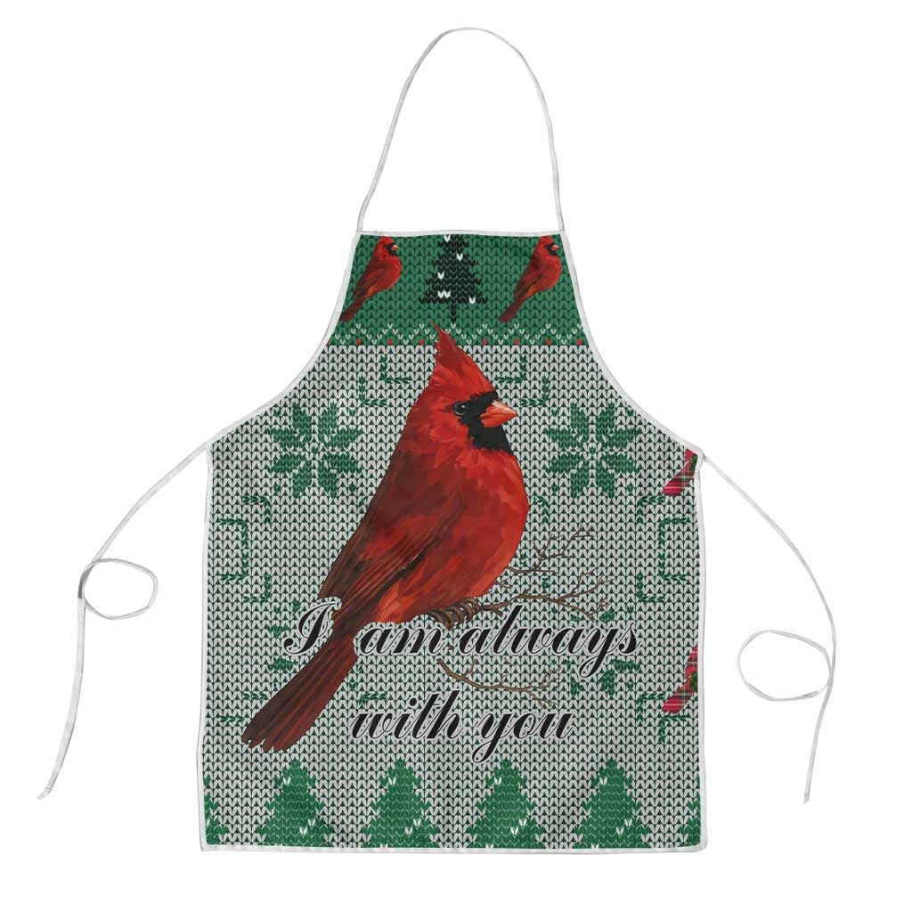 Cardinal I am Always With You Christmas Apron Xmas Holiday Patterns - Wonder Print Shop