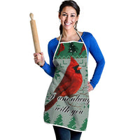 Cardinal I am Always With You Christmas Apron Xmas Holiday Patterns - Wonder Print Shop