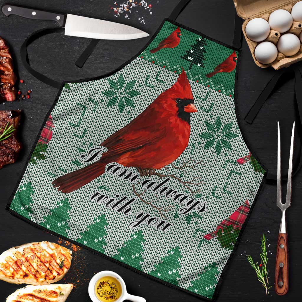 Cardinal I am Always With You Christmas Apron Xmas Holiday Patterns - Wonder Print Shop