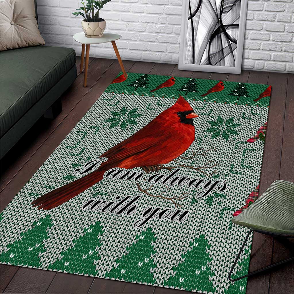 Cardinal I am Always With You Christmas Area Rug Xmas Holiday Patterns - Wonder Print Shop