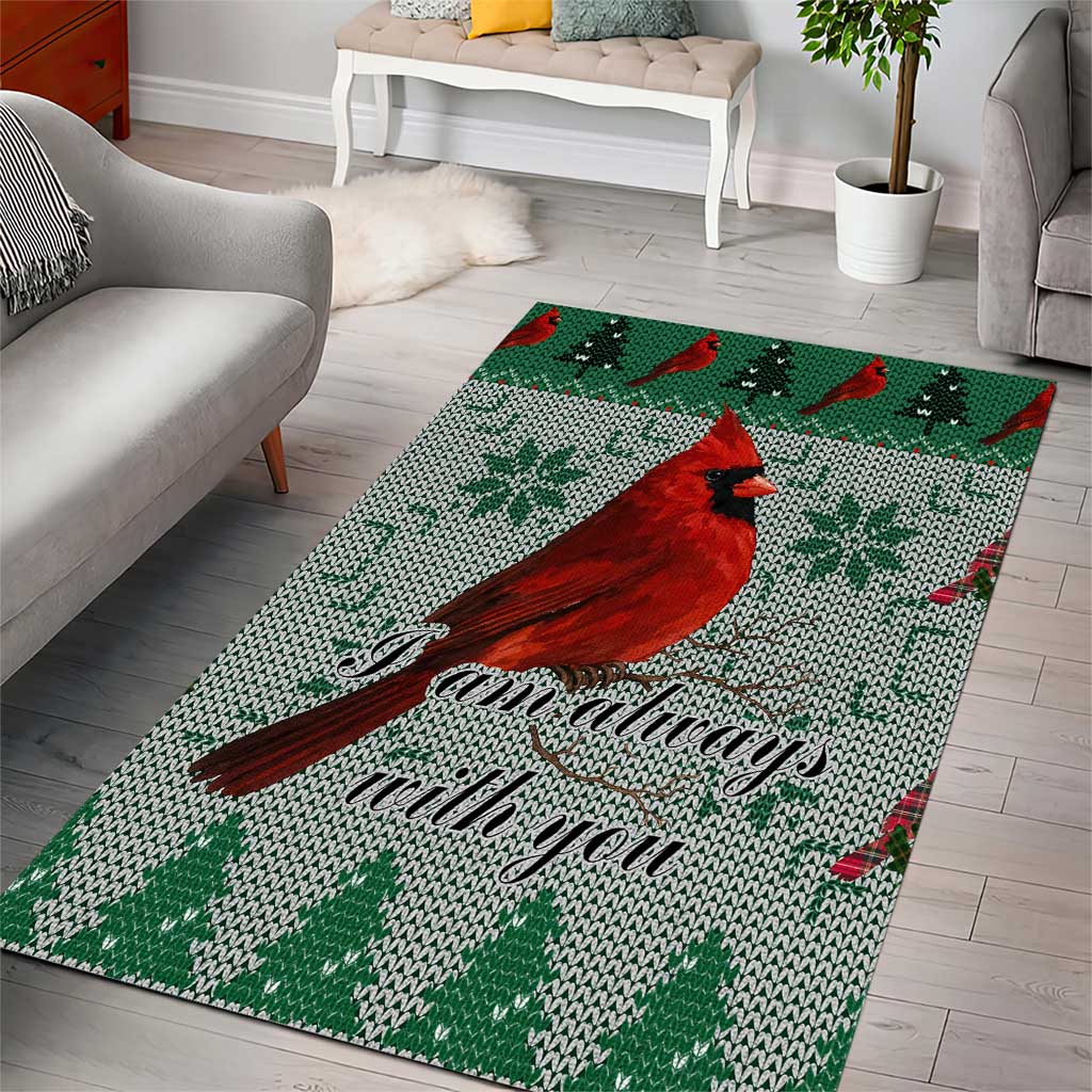 Cardinal I am Always With You Christmas Area Rug Xmas Holiday Patterns - Wonder Print Shop