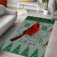 Cardinal I am Always With You Christmas Area Rug Xmas Holiday Patterns - Wonder Print Shop