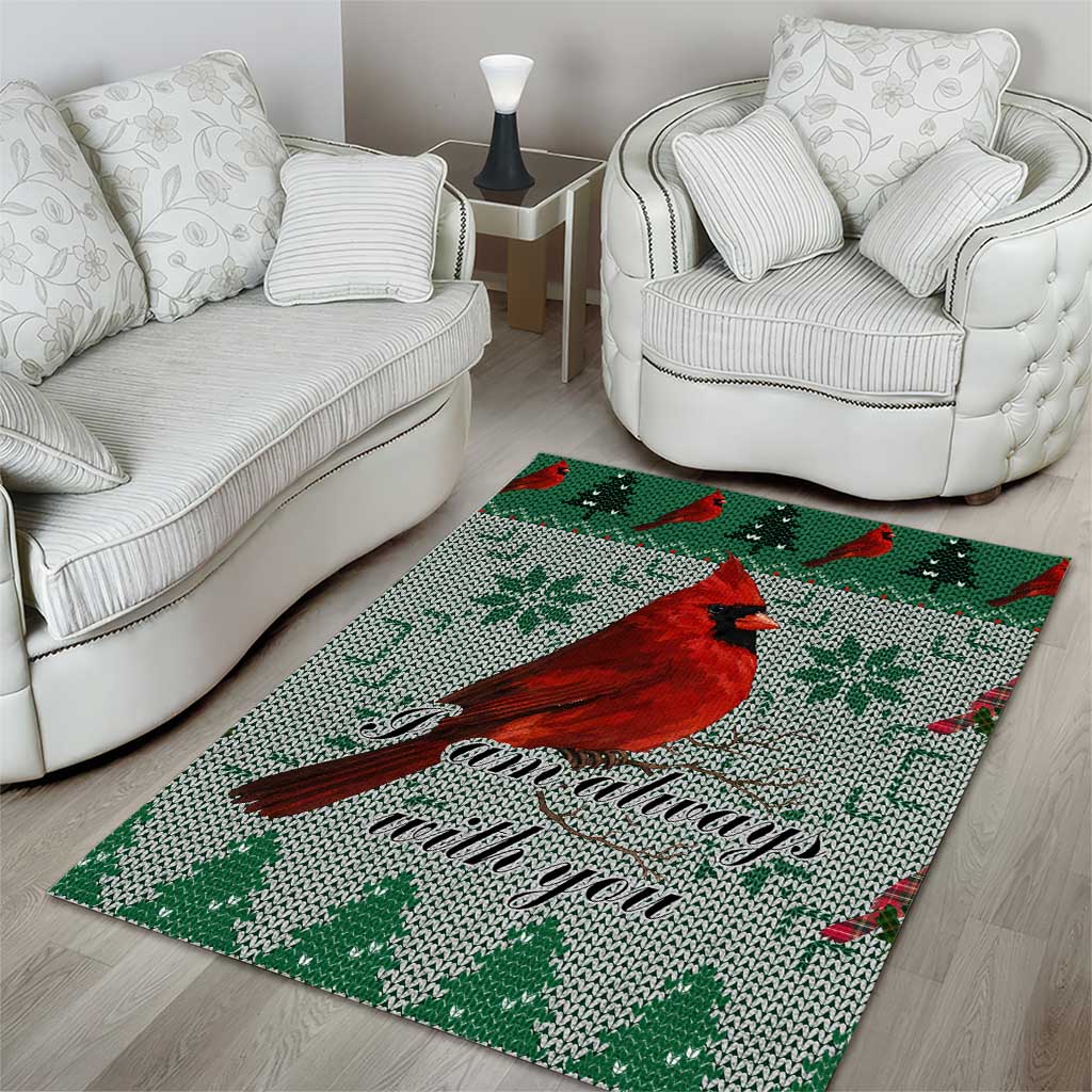 Cardinal I am Always With You Christmas Area Rug Xmas Holiday Patterns - Wonder Print Shop