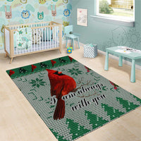 Cardinal I am Always With You Christmas Area Rug Xmas Holiday Patterns - Wonder Print Shop