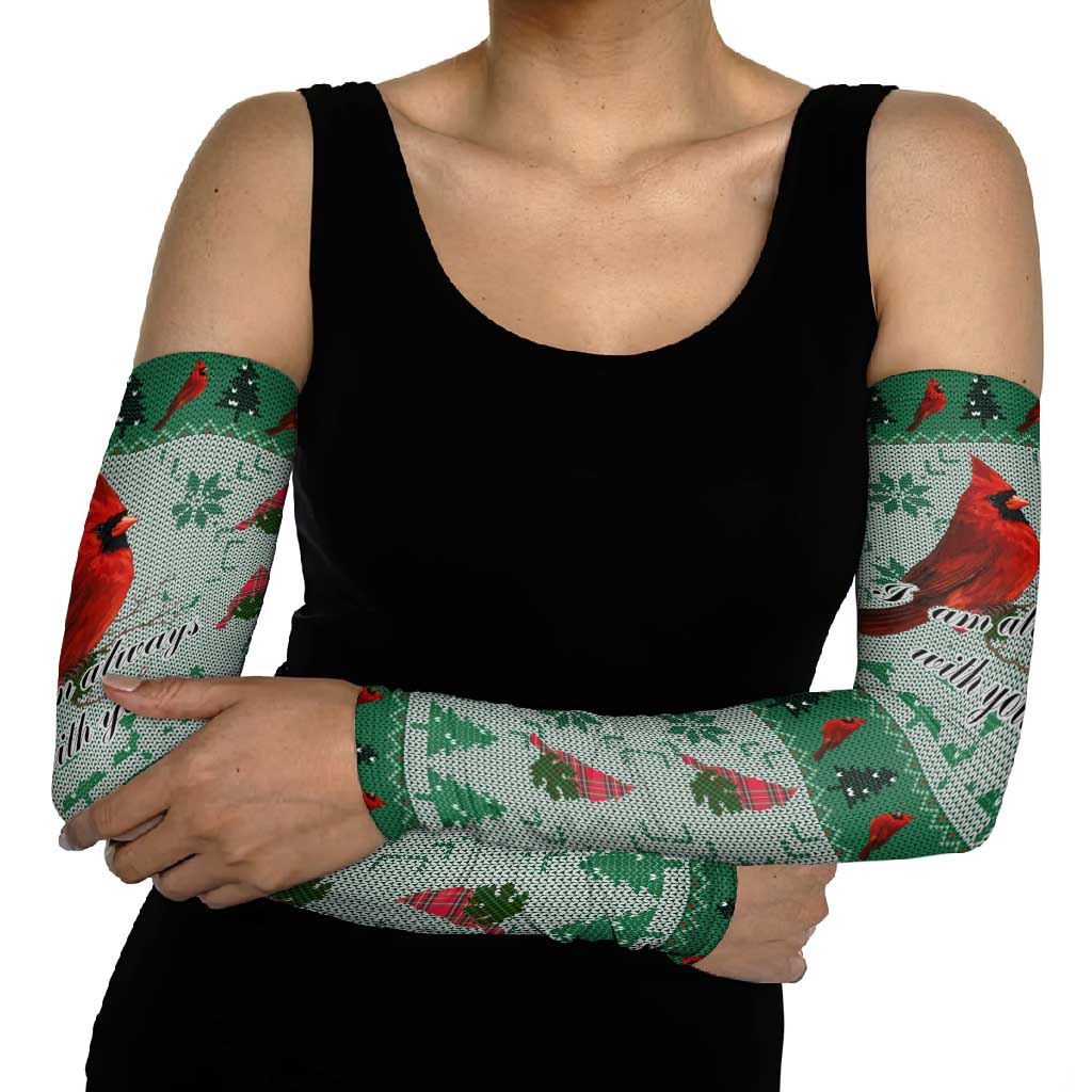 Cardinal I am Always With You Christmas Arm Sleeves Xmas Holiday Patterns - Wonder Print Shop