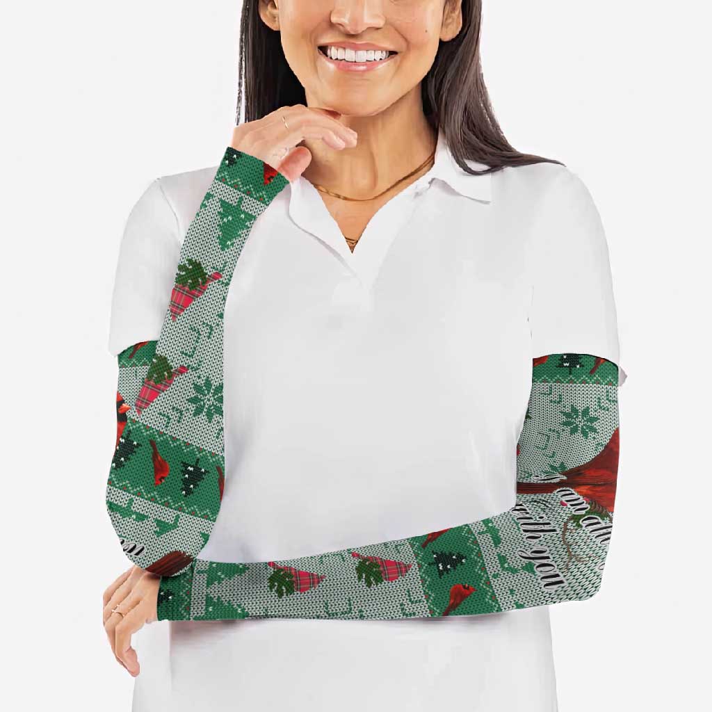 Cardinal I am Always With You Christmas Arm Sleeves Xmas Holiday Patterns - Wonder Print Shop