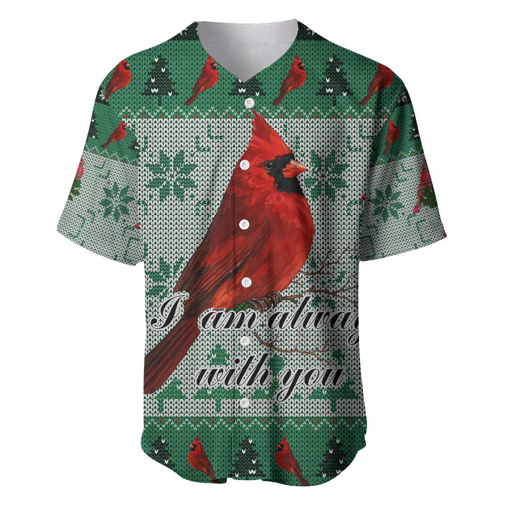 Cardinal I am Always With You Christmas Baseball Jersey Xmas Holiday Patterns - Wonder Print Shop