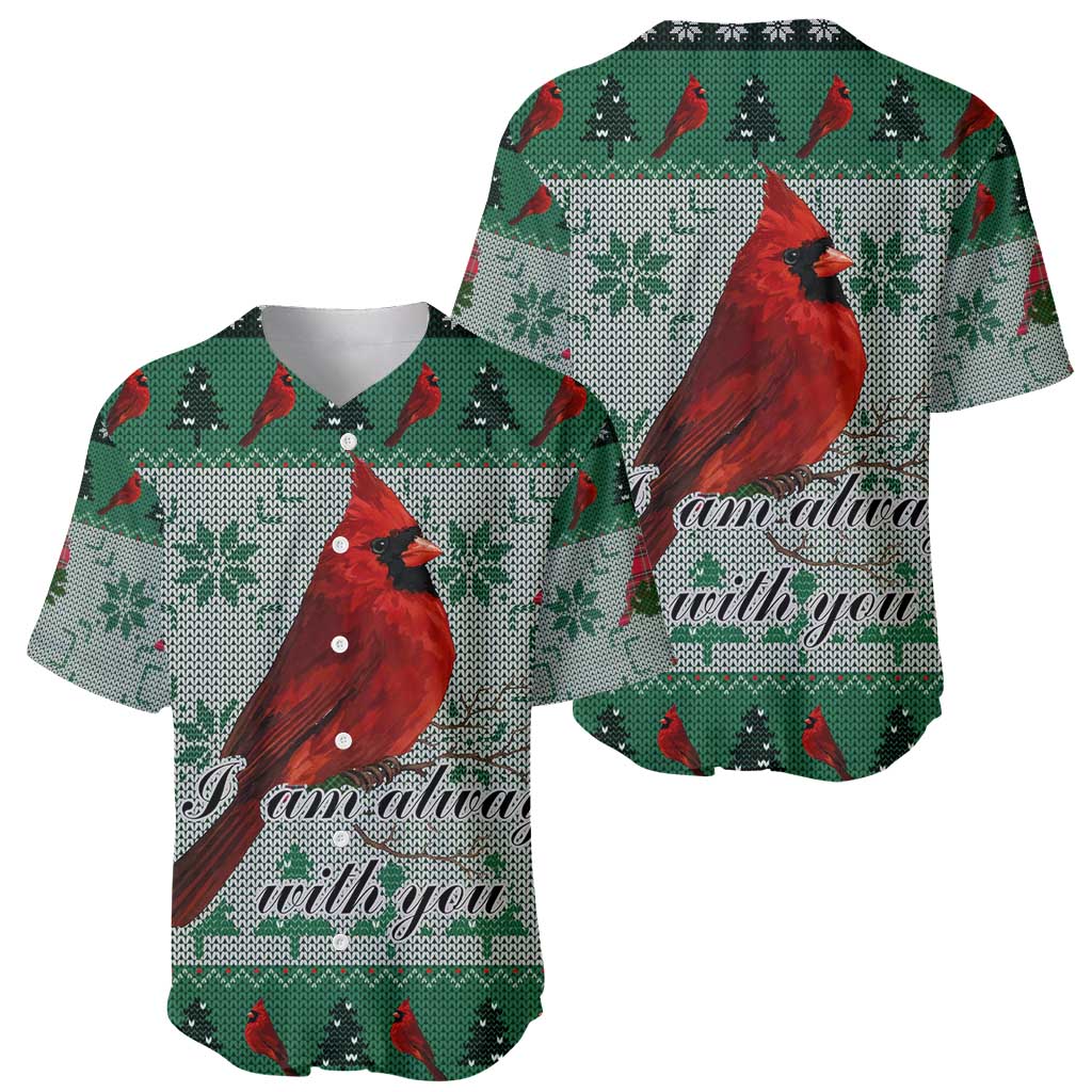 Cardinal I am Always With You Christmas Baseball Jersey Xmas Holiday Patterns - Wonder Print Shop