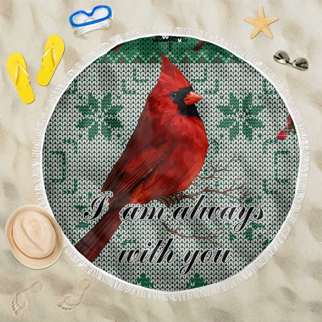 Cardinal I am Always With You Christmas Beach Blanket Xmas Holiday Patterns - Wonder Print Shop