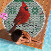 Cardinal I am Always With You Christmas Beach Blanket Xmas Holiday Patterns - Wonder Print Shop