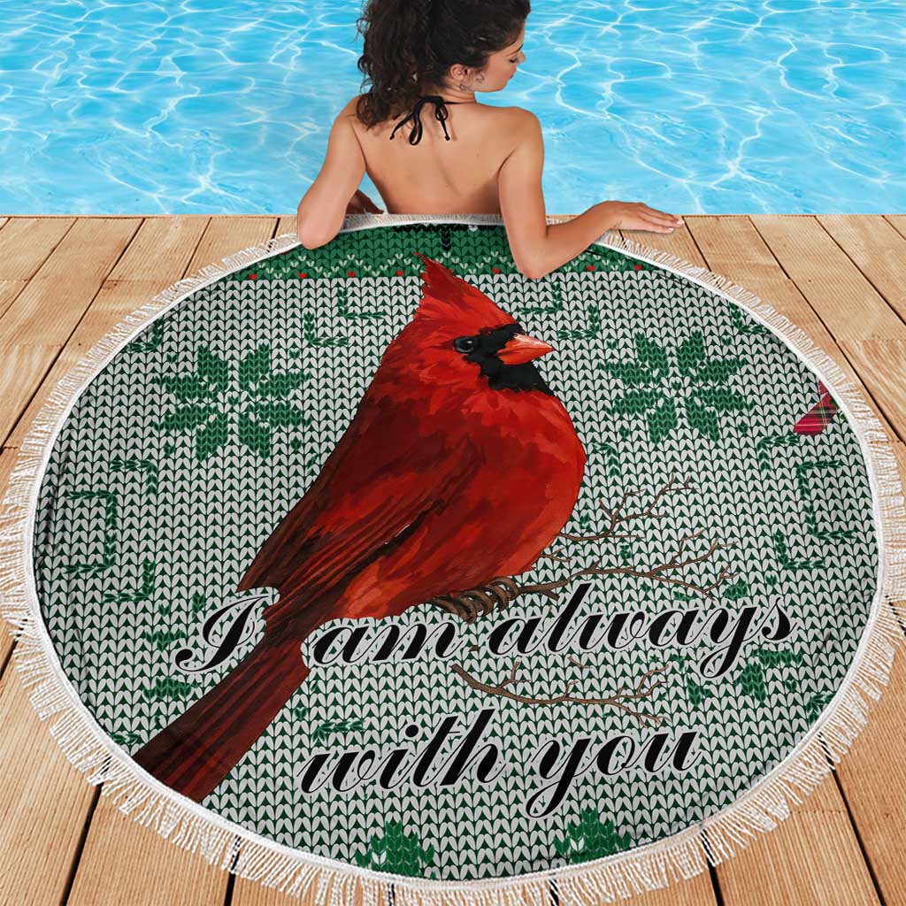 Cardinal I am Always With You Christmas Beach Blanket Xmas Holiday Patterns - Wonder Print Shop