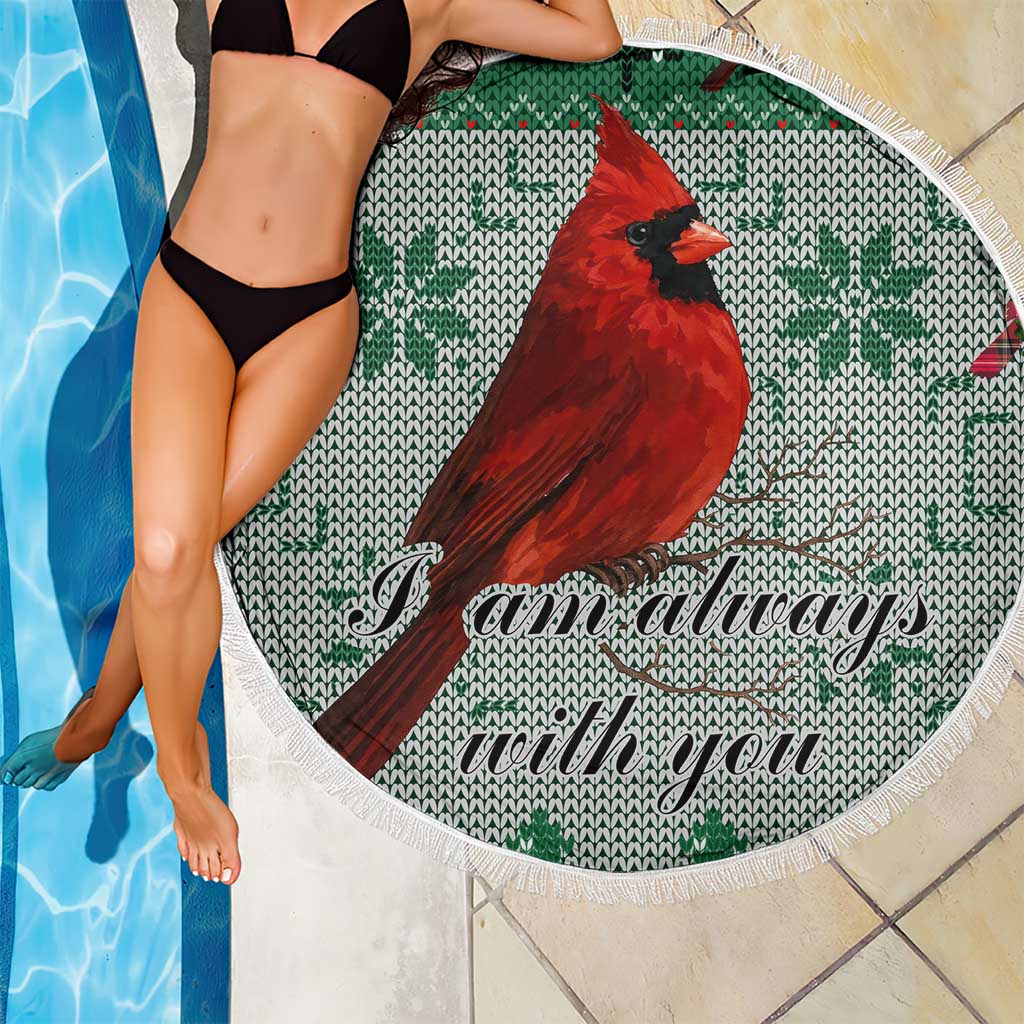 Cardinal I am Always With You Christmas Beach Blanket Xmas Holiday Patterns - Wonder Print Shop