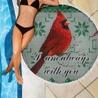 Cardinal I am Always With You Christmas Beach Blanket Xmas Holiday Patterns - Wonder Print Shop
