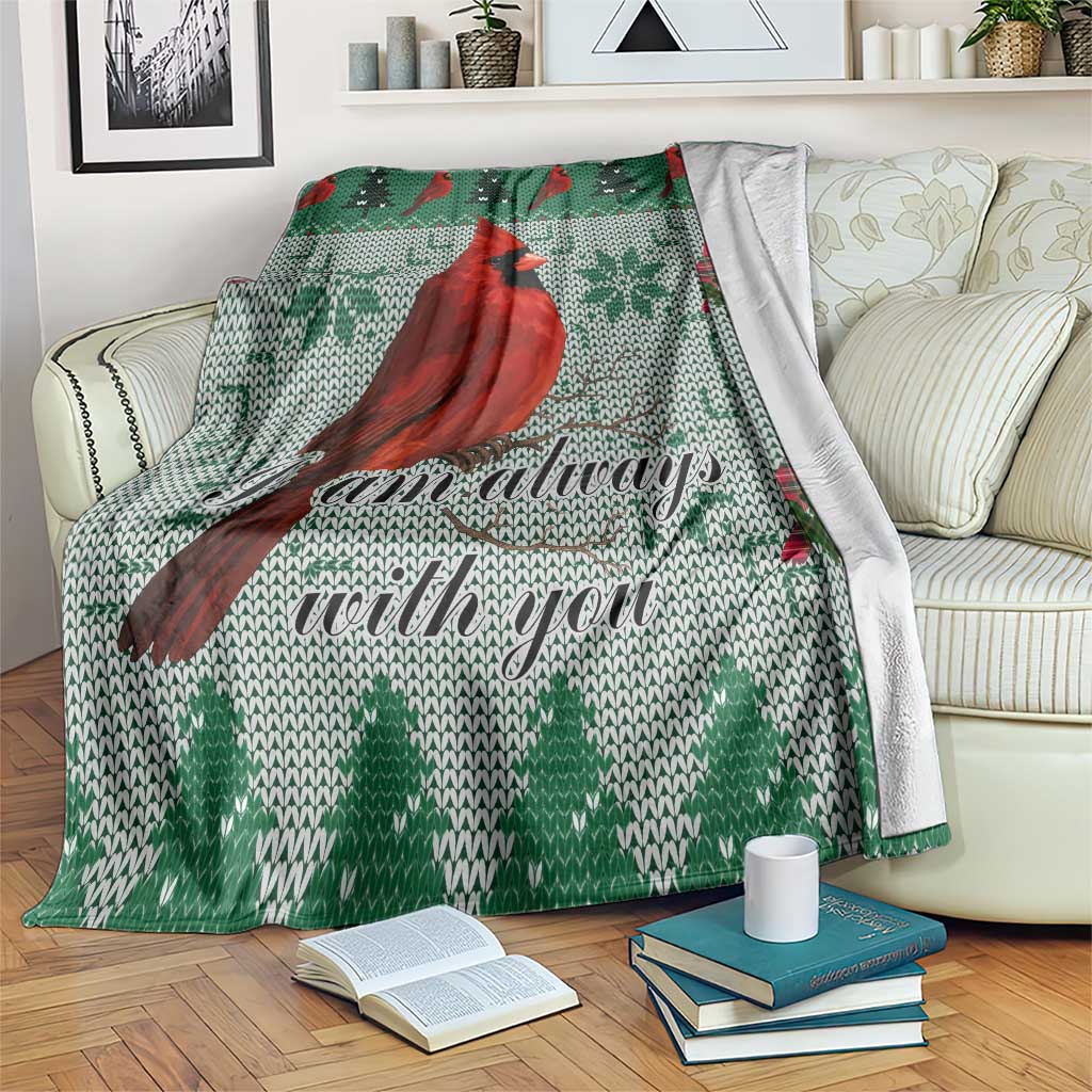 Cardinal I am Always With You Christmas Blanket Xmas Holiday Patterns - Wonder Print Shop