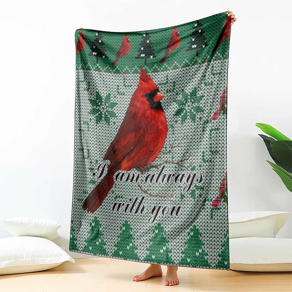 Cardinal I am Always With You Christmas Blanket Xmas Holiday Patterns - Wonder Print Shop