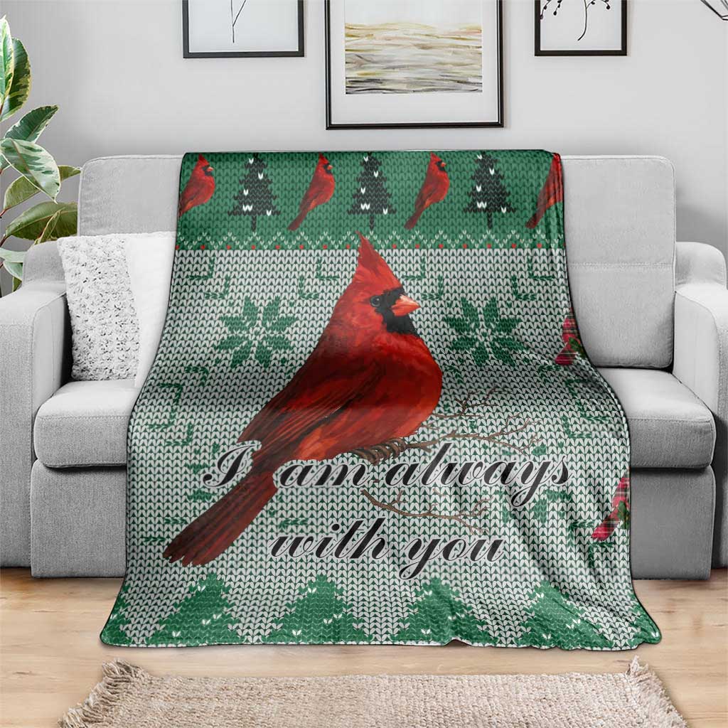 Cardinal I am Always With You Christmas Blanket Xmas Holiday Patterns - Wonder Print Shop