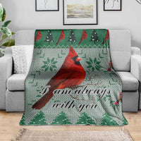 Cardinal I am Always With You Christmas Blanket Xmas Holiday Patterns - Wonder Print Shop