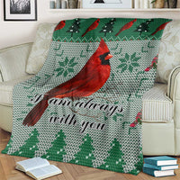 Cardinal I am Always With You Christmas Blanket Xmas Holiday Patterns - Wonder Print Shop