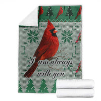 Cardinal I am Always With You Christmas Blanket Xmas Holiday Patterns - Wonder Print Shop