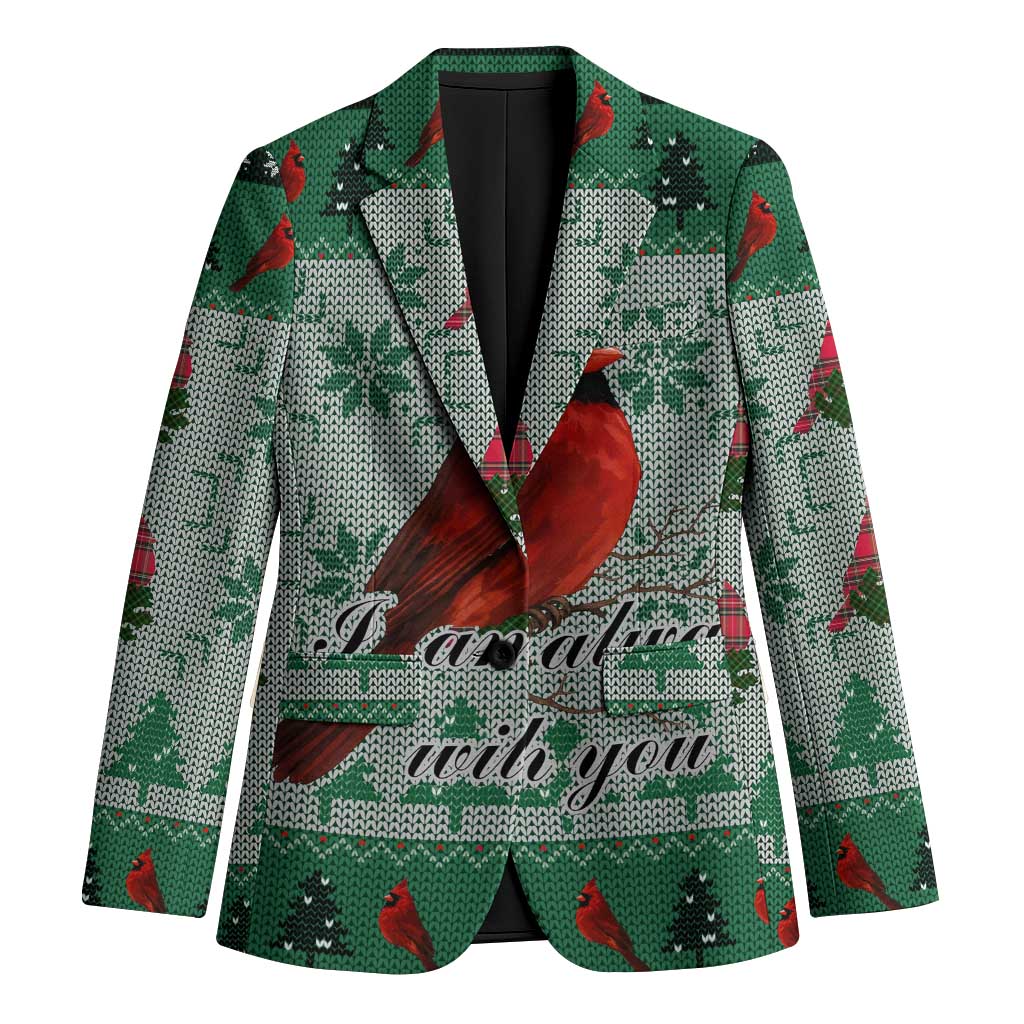 Cardinal I am Always With You Christmas Blazer Xmas Holiday Patterns - Wonder Print Shop